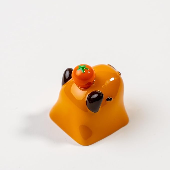 Artisan Capybara Keycap, 1U Handmade Resin, MX Switch Compatible for Mechanical Keyboards, Chill Animal Design
