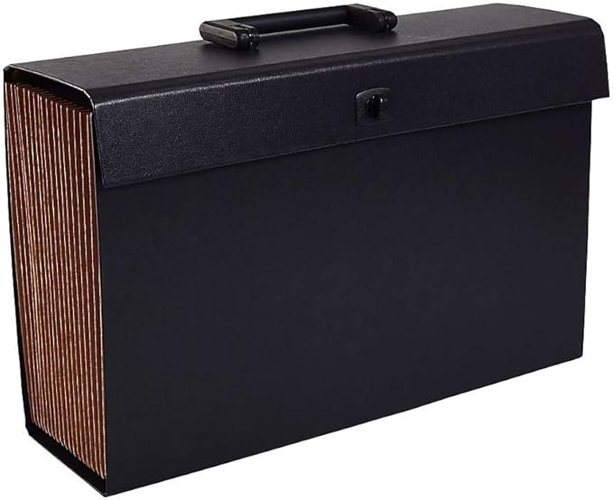 Staples Expanding File with A‑Z Index, Legal Size, 19‑Pocket Accordion Organizer, Durable Black Construction