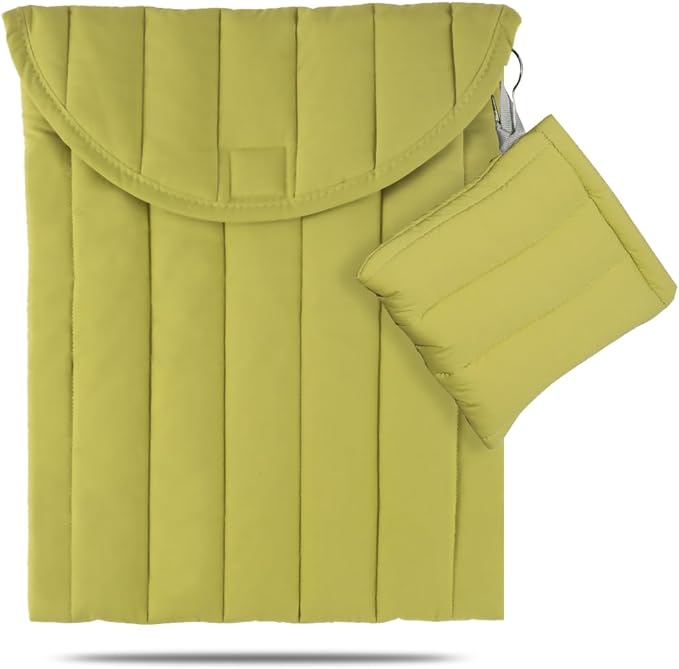 Puffy Laptop Sleeve Set 13-14 Inch Green, Protective Carrying Case for Men and Women, Cute Case Bag Compatible with 13 and 14 Inch Laptops, for MacBook Air M2, Asus/Dell Xps in Cover
