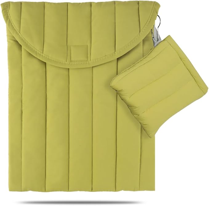Puffy Laptop Sleeve Set 15-16 Inch Green, Protective Carrying Case for Men and Women, Cute Case Bag Compatible with 15 and 16 Inch Laptops, for MacBook Air M2, Asus/Dell Xps in Cover