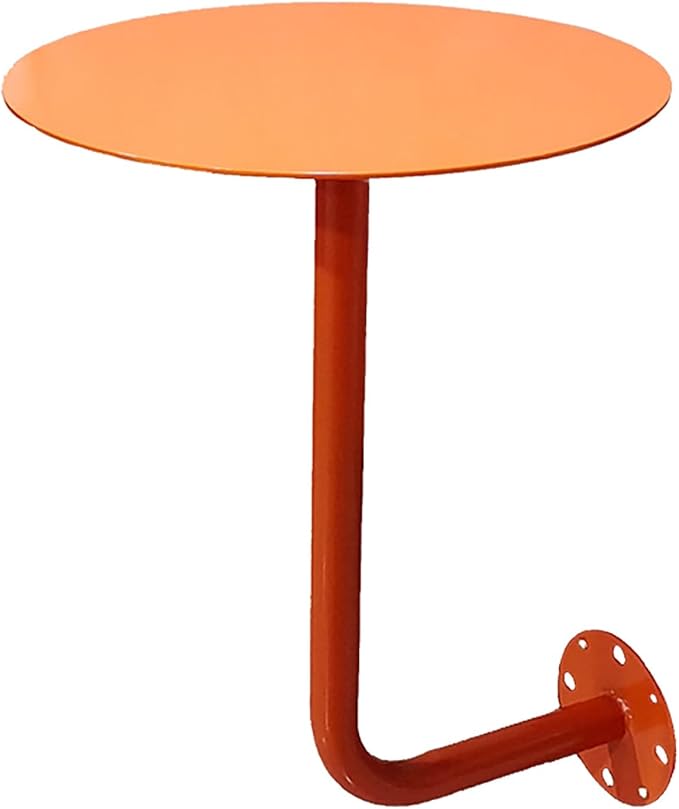 Wall-Mounted Small Round Table for Cafe, Dessert Shop & Home - 3.0MM Thick Iron Metal Anti-Deformation, Space-Saving(Orange,40x45x20cm)