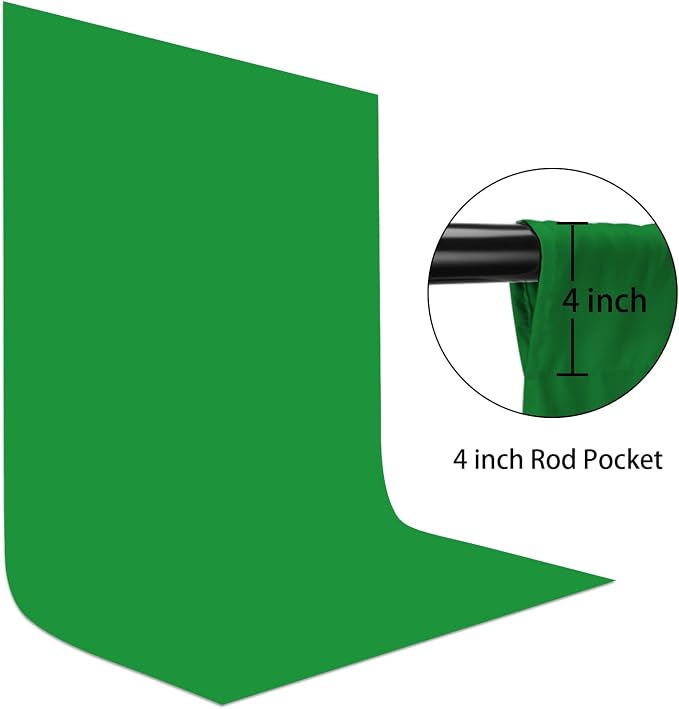 UTEBIT 5x6.5ft Green Screen Backdrop, Photography Backdrop Chroma Key Small Greenscreen Sheet Background for Streaming, Zoom Meeting, PS Keying, Video Creation, Studio Portrait Shoots (Backdrop Only)