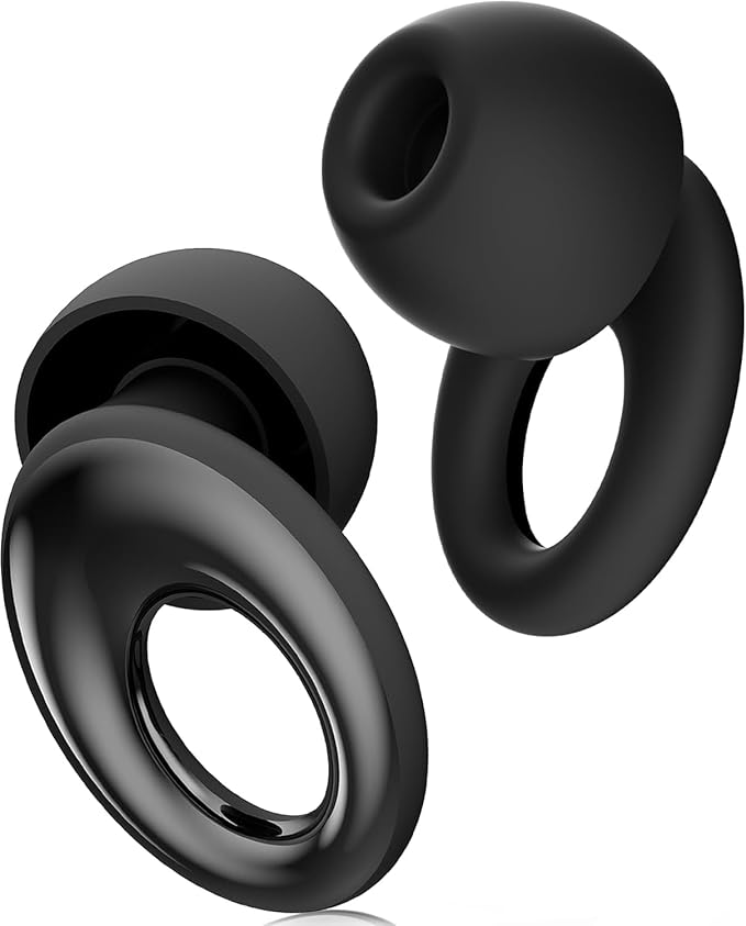 Noise-Reducing Earplugs for Sleep, Deep Focus, Travel, Noise Sensitivity - Black