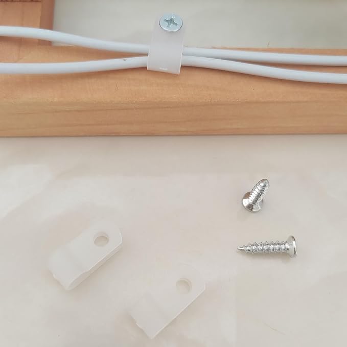100 PCS Wiring Harness P-Style Mounting Clips, Cable Clamp R-Type, Nylon Screw Mounting Cord Fastener Clips with Screws, Cable Clamp 1/4 Black R Type for Wire Management (White)