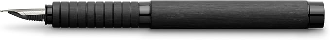 Faber-Castell Essentio Aluminium Black Fountain Pen - Broad Nib with Black Ink - Fine Writing Instruments