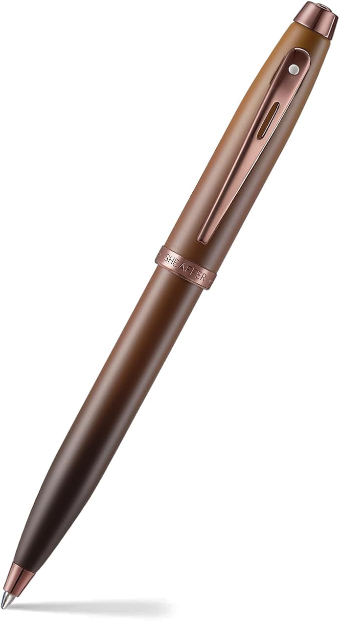 Sheaffer 100 9374 Coffee Edition Matt Brown Pen with Regal Brown PVD Signature Gold Trims (Ballpoint)