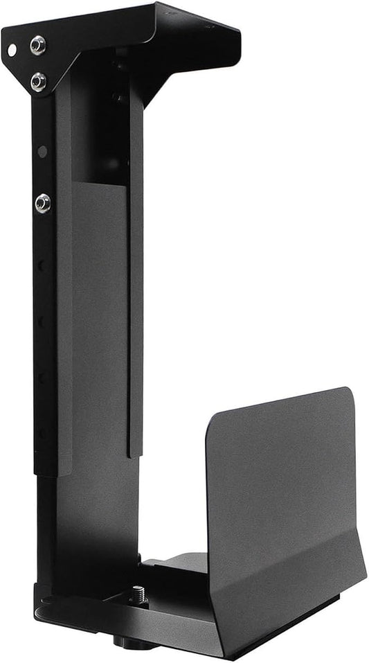 TooCust Heavy Duty Under Desk PC Mount & Full Tower PC Wall Mount - Adjustable Width 5.5" to 9.8", Height 11"-21" - Computer Tower Stand Under Desk & Standing Desk PC Mount, Black