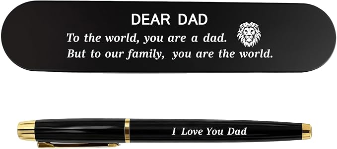 TANWIH Dad Gifts from Daughter Son - I Love You Dad Gel Pen Gift Set | Engraved Gel Pen Gift Set for Dad | Love Daddy Themed Pens with Gift Box | Writing Pens for Papa | Birthday Fathers Day gift