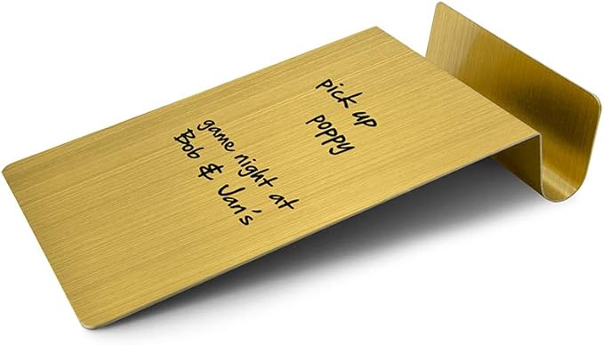 Three by Three Seattle 5.5 x 9 Inch to.do Dry Erase Board with Marker for Memos, Lists, and More in Office, Home, Classroom, and Event Spaces (Golden)