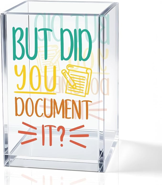 Funny But Did You Document It Acrylic Cosmetic Pen Holder Cup Gifts | Pencil Holder for Office Desk Accessories for Coworker Boss Nurse HR, Office Desk Pen Organizer, Marker Holder Work Gifts