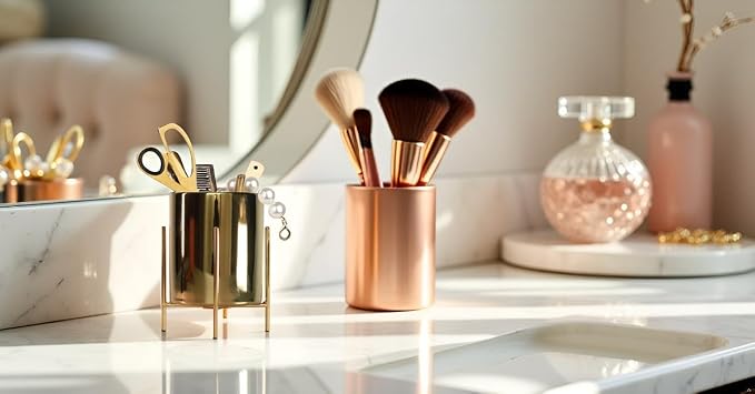 Gold Pen Holder Pen cup & Pen Holders Desk Accessores