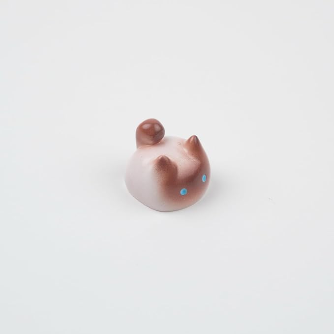 Artisan Cat Keycap, Black and Pink Siamese Cat Resin Handmade Keycap, 1U Size Openable Design, MX Switch Compatible for Mechanical Keyboards