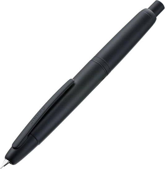 Jinhao 10 Press Fountain Pen with Box, Matte Black Retractable Fine Nib with Converter Set (Clip Version)