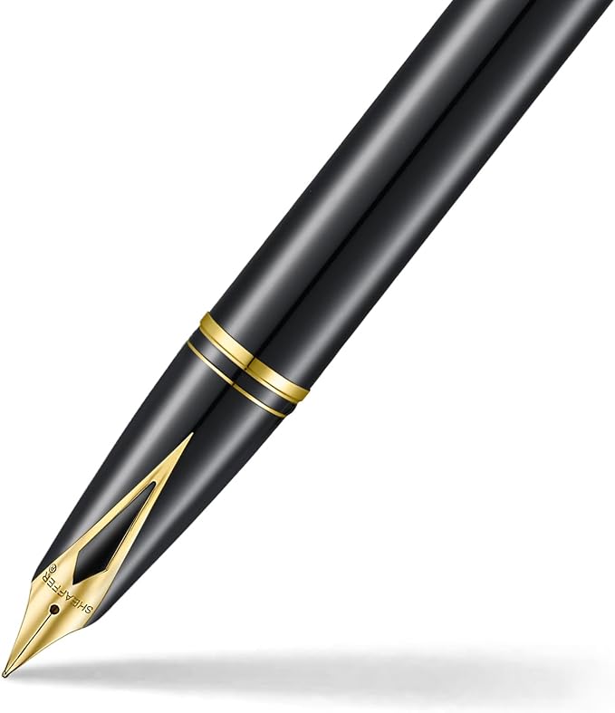 Sheaffer Legacy 9065 Fountain Pen, Medium Nib, Black Tuxedo Medalist Finish with 14KT PVD Gold Trim, Includes Custom Leather Pouch & Luxury Gift Box
