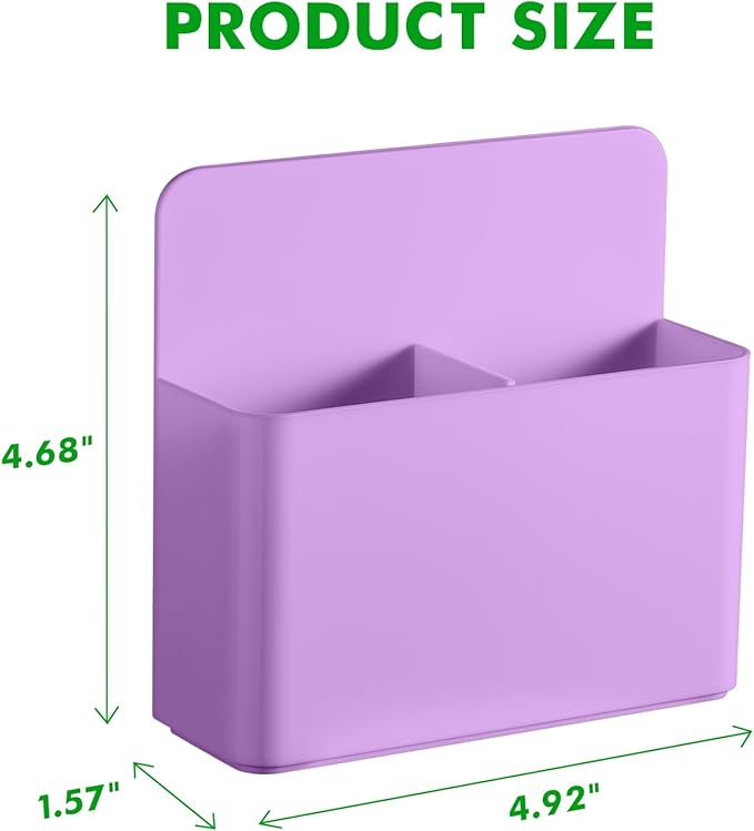 2 Pcs Magnetic Dry Erase Marker Holder for Whiteboard, Plastic Magnetic Pen Holder for Refrigerator Fridge, Magnet Pencil Cup for School Classroom, Locker Accessories,Pen Cup Organizer-Purple