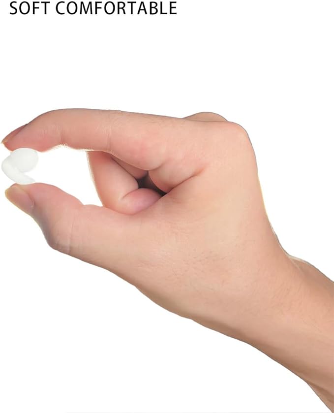 Earplugs for Sleeping, 33db Noise Canceling Ear Plugs, Waterproof Reusable Noise Canceling Earplugs for Concerts, Motorcycles, Travel and Hearing Protection - 8 Ear Tips in XS/S/M/L, White