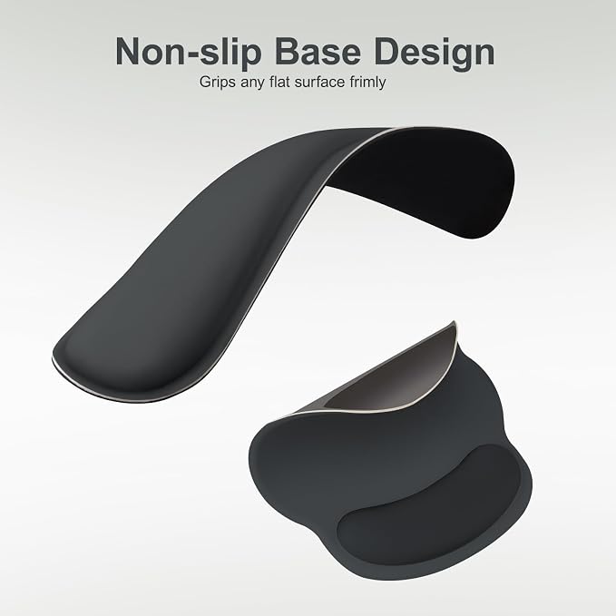 MOSISO Wrist Rest Support for Mouse Pad&Keyboard Set, Streamline Ergonomic Mousepad&Coaster Non-Slip Base Home/Office Pain Relief&Easy Typing Pad with Soft Cloth&Silicone Lining, Slate Gray