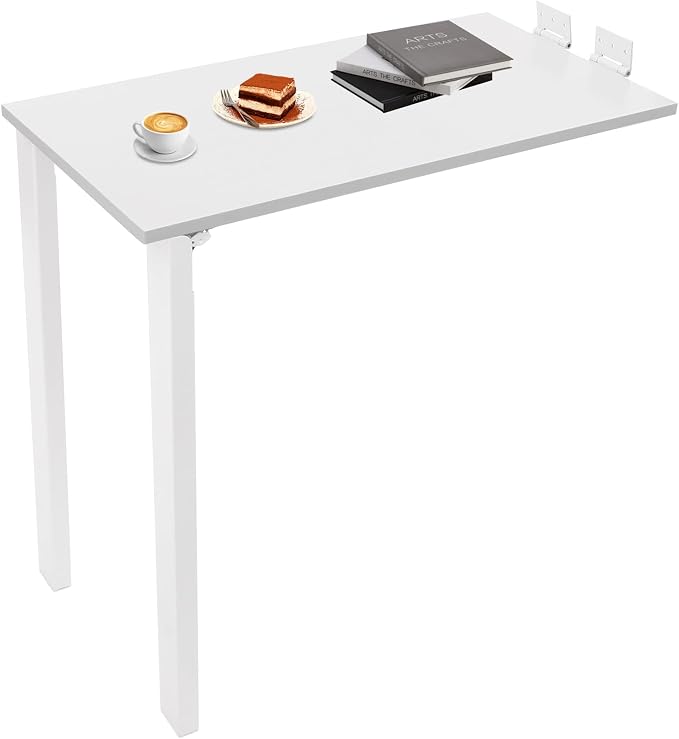 Wall Mounted Folding Table with Legs, 29.52 * 15.75 * 29.13 inch Murphy Table Wall Mount Table Folding Dining Table for Small Spaces Wall Mounted Foldable Desk for Laundry Dining Room Bedroom