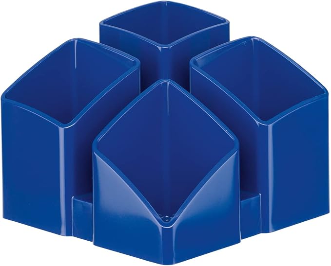 HAN 17450-14, Scala Desk Tidy. Exclusive Design Meets Function: Elegant, Glossy and Expandable. with 4 compartments und Card Holder, Blue