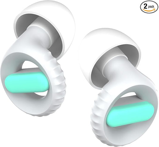 Ear Plugs for Sleeping,30db Noise Reducing Earplugs with 8 Eartips and Carry Case,Reusable earplugs for Sleep,Focus,Snoring,Shooting,Motorcycle,Airplanes,Musicians. (Green, L-M-S-XS)