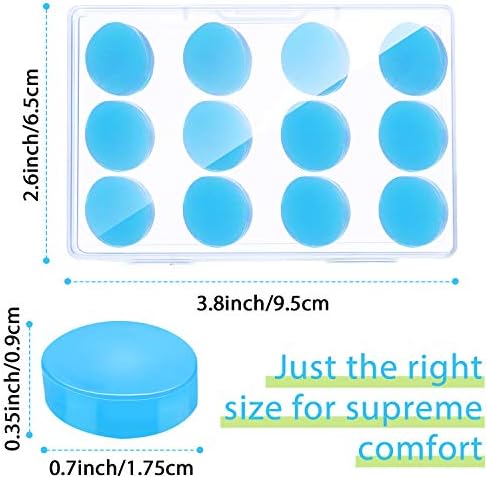 Frienda 36 Pair Ear Plug for Sleeping Reusable Moldable Wax Silicone Earplug 27db Gel Noise Cancelling Earplug with Case Waterproof Ear Protection for Swimming Snoring Study Travel(White, Blue, Green)