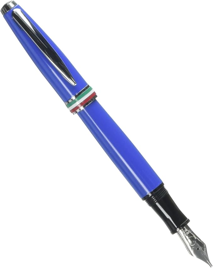 Monteverde USA Aldo Domani Italia Fountain Pen Exotic Blue - Stub Nib - Luxury Writing Pen - Italian Design - JoWo Stainless Steel Nib - Smooth Ink Flow - Refillable - Gift Box Included