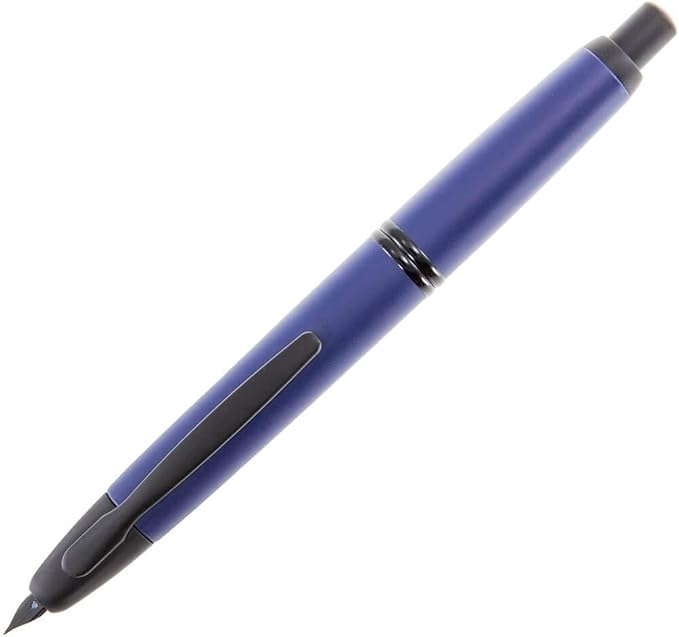PILOT Vanishing Point Collection Refillable & Retractable Fountain Pen, Matte Blue Barrel, Stub Nib (60599)