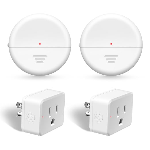 NineLeaf Wireless Motion Sensors Plug, PIR Sensor Outlet with Timer Setting to Auto Turn On/Off, Adjustable Detection Range, 15A/1500W Remote Control Plug for Christmas Lights, Fans(2Sensor 2Plugs)