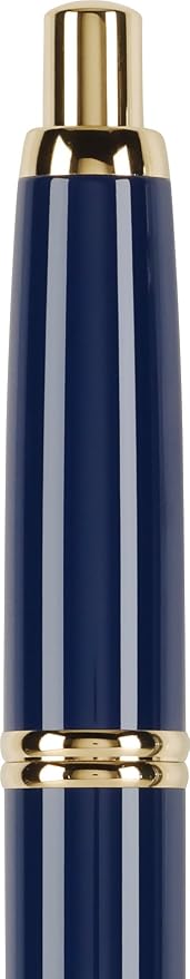 PILOT Vanishing Point Collection Refillable & Retractable Fountain Pen, Blue Barrel with Gold Accents, Blue Ink, Medium Nib (60266)