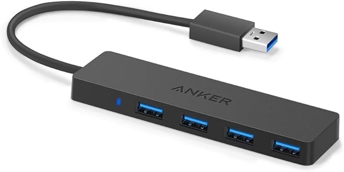 Anker USB Hub 4 Ports with 5Gbps Data Transfer, Multiple USB 3.0 Hub, USB Splitter for Laptop, Extender for A Port Laptop, PC, Desktop and More [Charging Not Supported](0.7 ft USB-A)