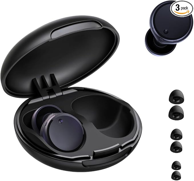 Adjustable Ear Plugs - 3 Noise Relief Modes,Tinnitus Relief for Ringing Ears Noise Reduction Earplugs for Concerts, Travel, Focus & Socializing loop'S earplugs,Space Black