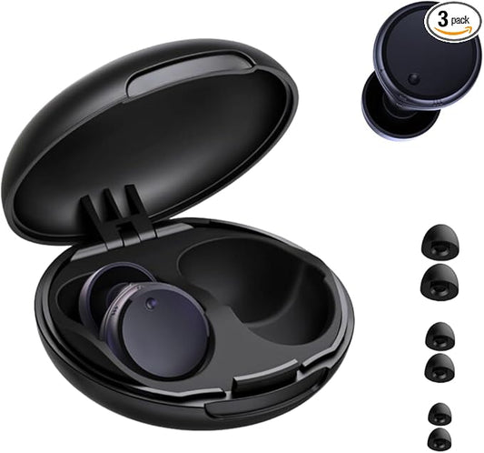 Adjustable Ear Plugs - 3 Noise Relief Modes,Tinnitus Relief for Ringing Ears Noise Reduction Earplugs for Concerts, Travel, Focus & Socializing loop'S earplugs,Space Black