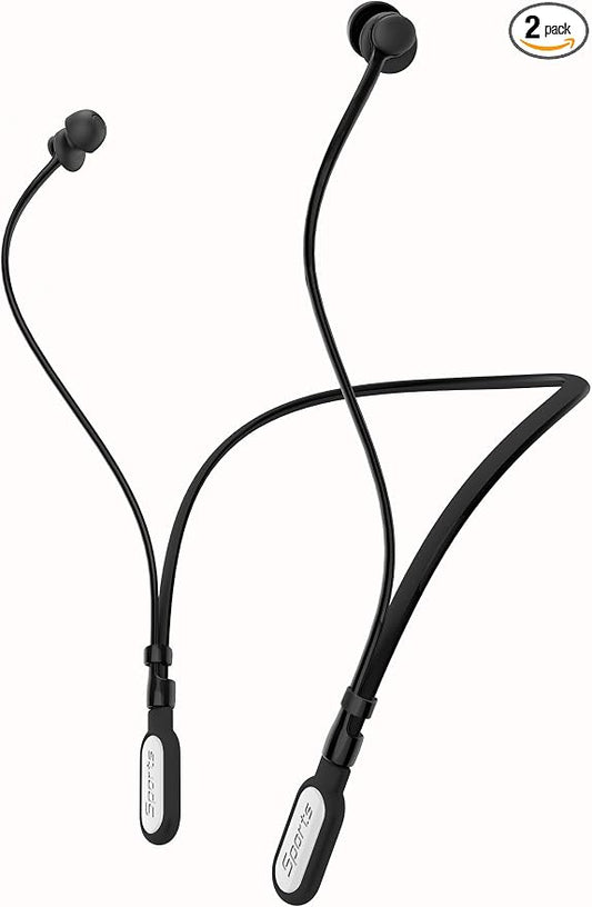 HALLEAST Earplugs for Concert, Noise Reduction, Hearing Protection, with Removable Ear Plug Lanyard, Safety Connector Cord Strap Neckband – SNR 26dB, NRR 14dB, Black Plug + White Tip