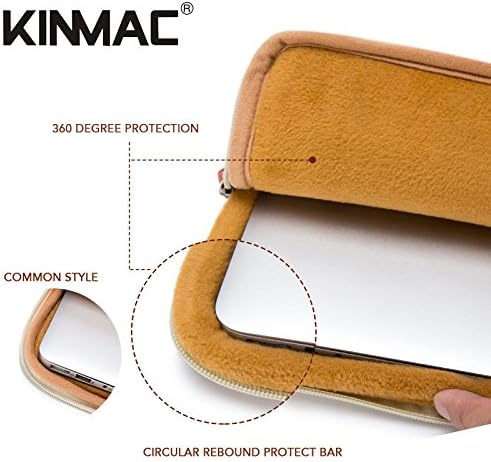 Kinmac 360° Protective Vertical Laptop Sleeve Case Cover Bag with Pocket for MacBook Pro 14 inch,14 inch-14.4 inch HP Lenovo Dell ASUS Acer Laptop Computer (Grey)