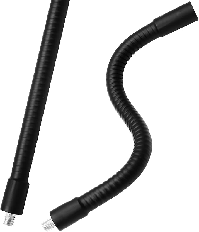 8" Gooseneck Tube Extension Holder,1/4"-20 Female to Male Thread Metal Universal Hose Flexible Arm for Phone Action Camera Microphone(2 PCS)