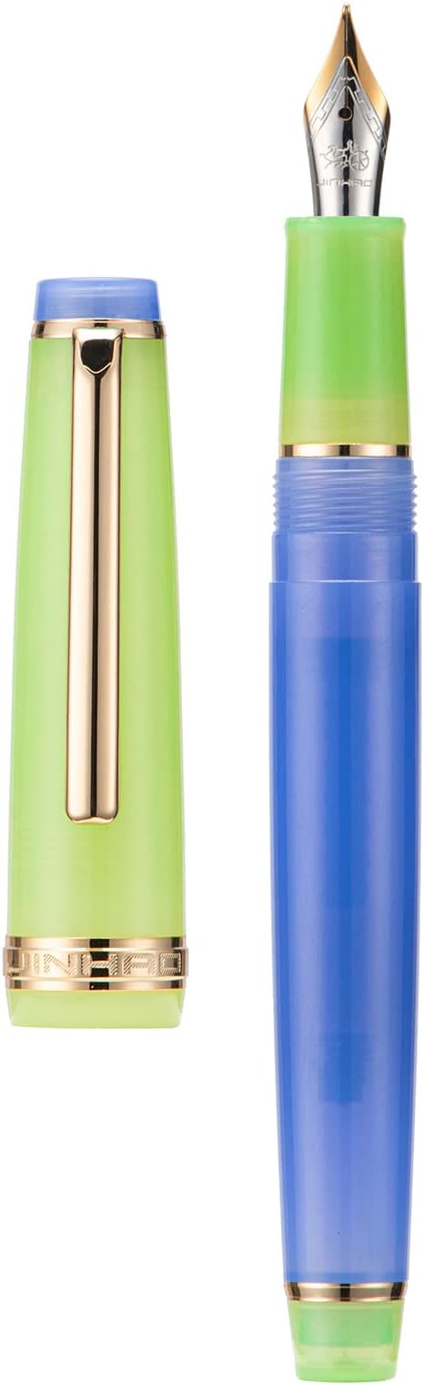 3 Pieces Jinhao 82 Fountain Pen Mixed Morandi Acrylic Color Fine Nib Gold Trim with Converter