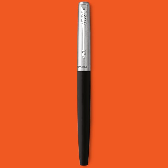 Parker Jotter Originals Fountain Pen, Classic Finish, Medium Nib, Blue & Black Ink (Pack of 6)