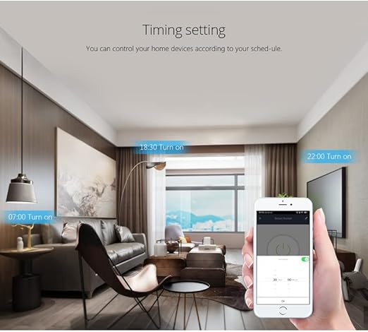 WiFi Smart Plug Outlet Compatible with Alexa,Google Assistant,App and Voice Control,No Required Hub,UK (16A), White