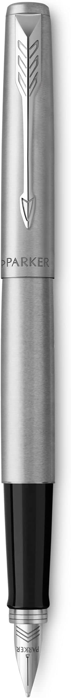 Parker Jotter Fountain Pen Stainless Steel Body Medium Point Blue Ink Includes Gift Box