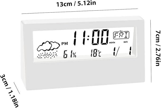 Clear Display Clock – Creative Bedside Digital Alarm Clock, Multifunctional Time Monitor | Transparent Tabletop Clock with Screen, Temperature and Humidity Display for Home and Desk Decor
