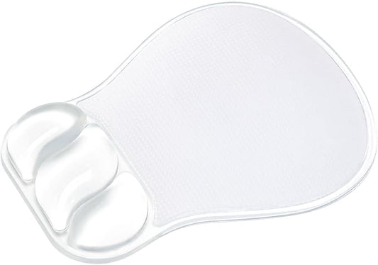 Ospelelf Mouse Pad with Wrist Rest Set Gel Ergonomic Wrist Support Anti-Slip Rubber Bottom Office Women Desk Accessories for Computer, Laptop and Gaming, Clear