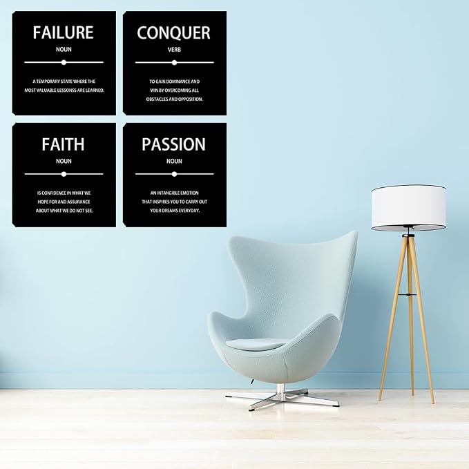 Motivational Canvas Wall Art Picture for Bedroom Home Wall Decorations for Living Room Inspirational Office Wall Decor Black Wall Painting Canvas Framed Home Wall Decor 12"x12"x4