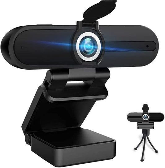 HZQDLN 4K Webcam with Microphone, 8MP Laptop PC Desktop Computer Web Camera, USB Webcams for Video Calling Recording Streaming Video Conference, Webcam with Tripod，Privacy Shutter