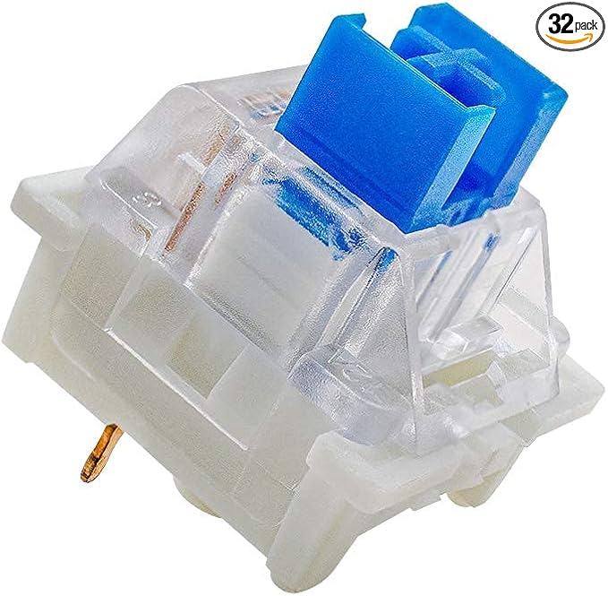 outemu Blue Switches 32 Pack, 3-Pin Clicky for Keyboard, 3D Print Clickers