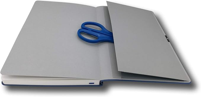 Softcover Bullet Notebook Journal, Dotted/Dot Grid, A5, 5.8x8.3 Inches, Premium Faux Leather, Creamy Thick Paper, Sewn Bound, Elastic Band, Inner Pocket, Pen Loop, Lays Flat, Light Blue