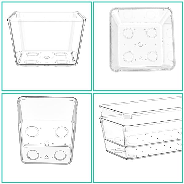 45Pack Makeup Drawer Organizers Set, 4Sizes acrylic desk organizer trays for vanity, bathroom, office, nightstand, junk for kitchen drawer, Versatile plastic drawer divider storage bins