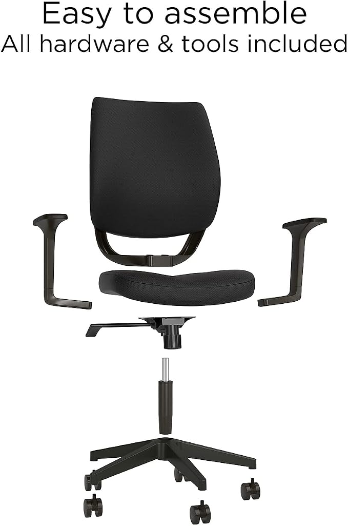 Staples Ergonomic Task Chair, Fabric, Black