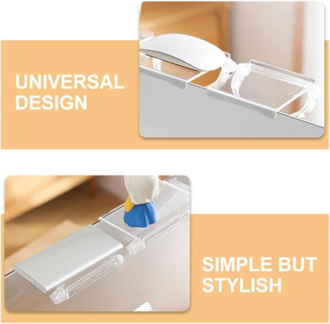 2pcs Tv Top Shelf Adjustable Monitor Storage Rack Router Holder Small Size Screen Top Organizer for Office Desk and Living Room