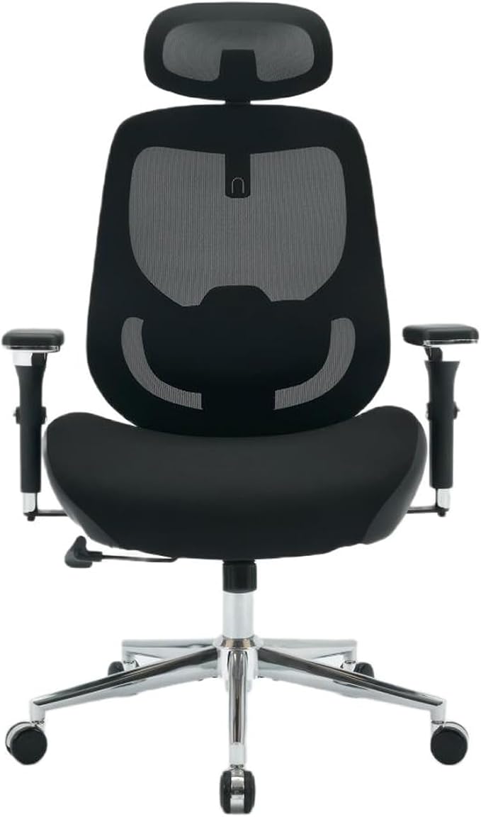 BOSMILLER TitanMax 750lbs Big and Tall Office Chair for Heavy People with Dual Lumbar Support, Oversize Ergonomic Desk Chair with 4D Armrests, Wide Thick Seat & 2D Headrest for 8-Hours Daliy Work