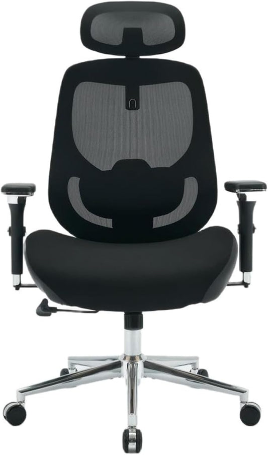 BOSMILLER TitanMax 750lbs Big and Tall Office Chair for Heavy People with Dual Lumbar Support, Oversize Ergonomic Desk Chair with 4D Armrests, Wide Thick Seat & 2D Headrest for 8-Hours Daliy Work